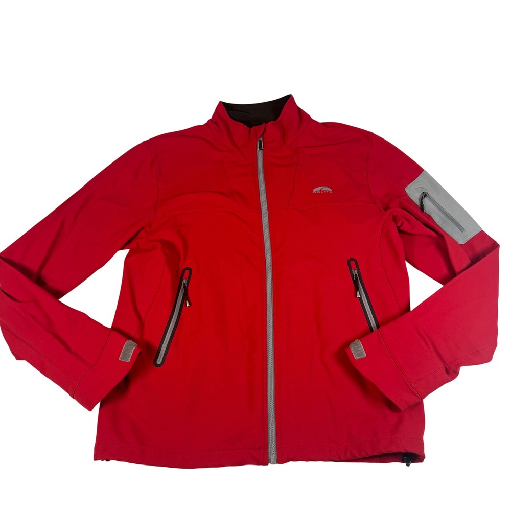GoLite Mens M Softshell Jacket Red Full Zip Hiking Outdoor Windproof Performance